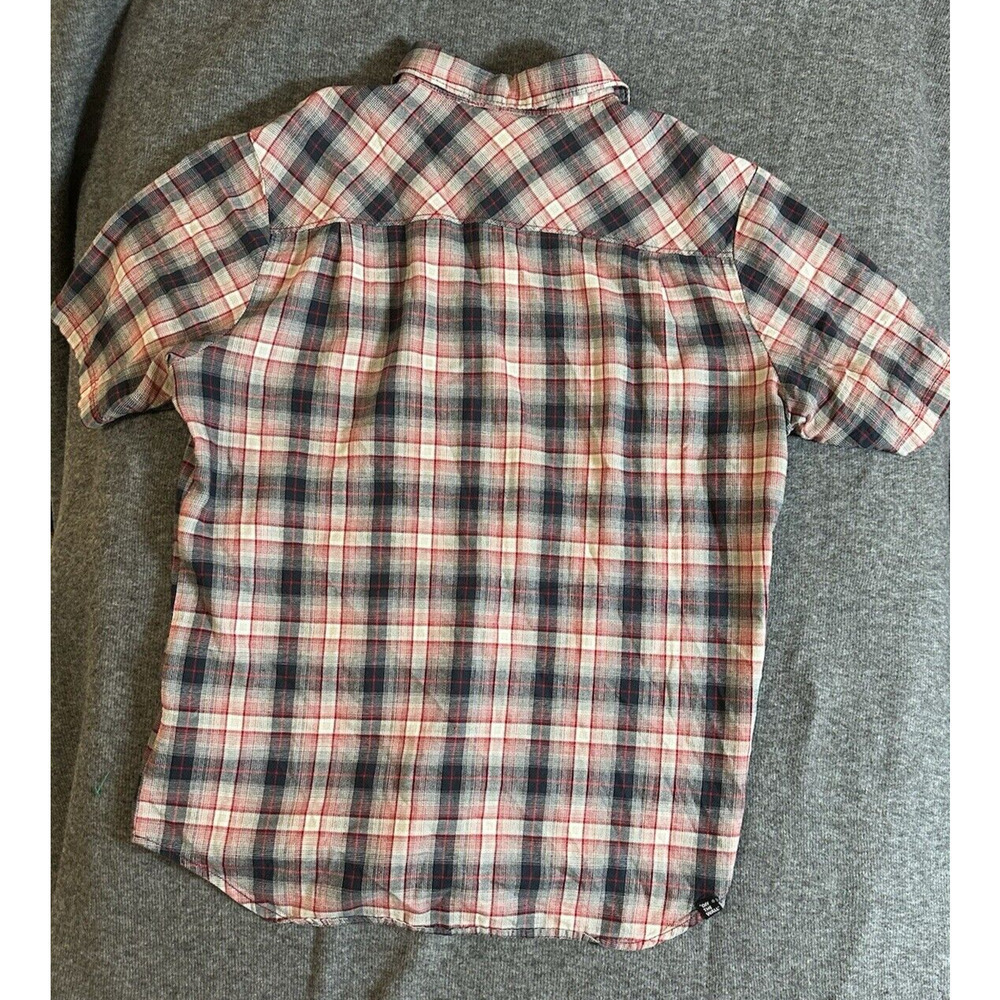 Vans Shirt Mens Size Small Red Black Plaid Off the Wall Button-Up Top Skater Y2K - Picture 3 of 9